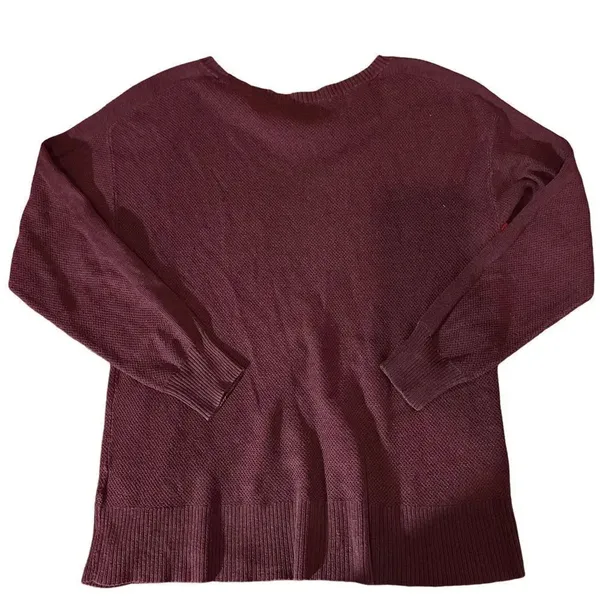American Eagle Burgundy‎ Crew Neck Sweater Size Medium - Image 3