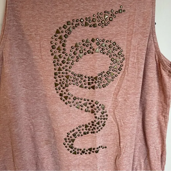 Lucky Brand- Women’s Pink Snake Design Tank Top Muscle Tee Size L - Image 2