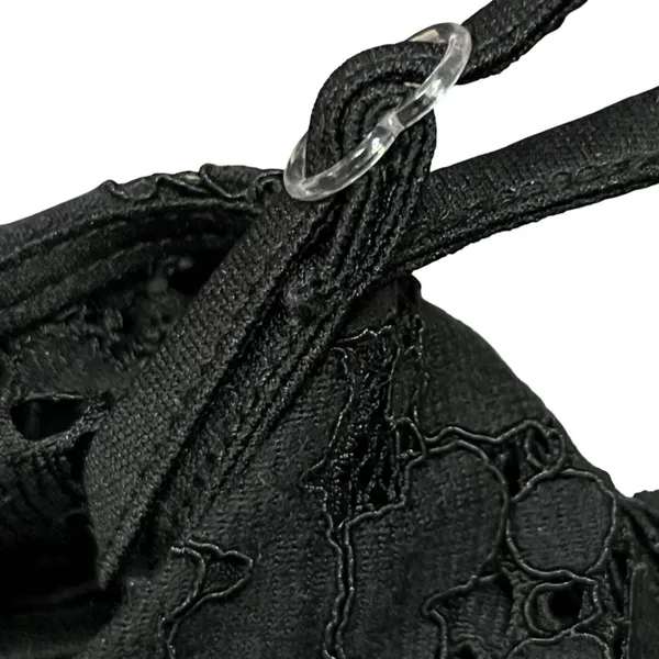 Rafaella Blouse Womens L Used Black Floral Lace Attached Cami - Image 11