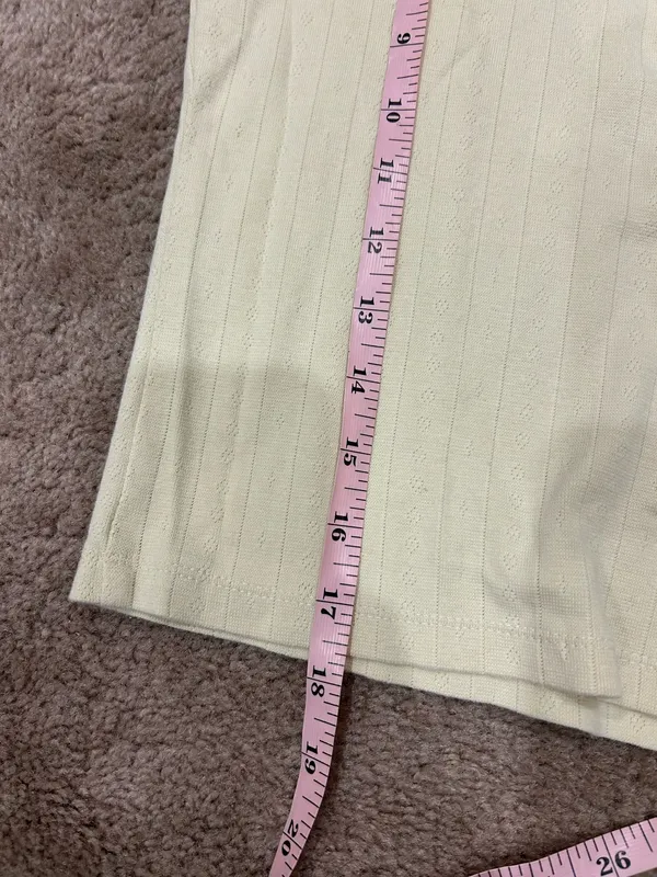 Daily Drills Cream Pointelle Set Baby Tee and wide leg pants - Image 7