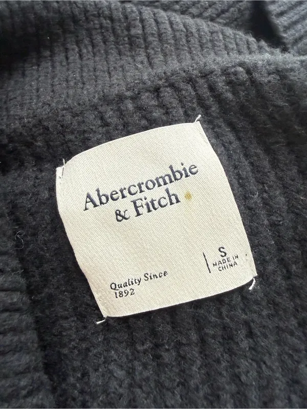 Abercrombie & Fitch Button-Up Collared Cardigan Black Size Small - Image 6