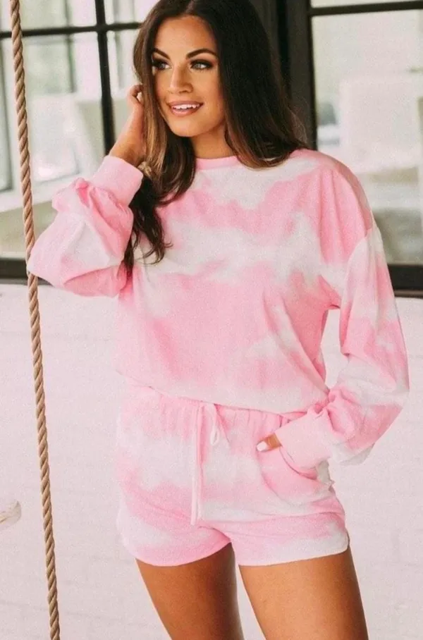 Two Piece Tie Dye Set Pink Size M - Image 5