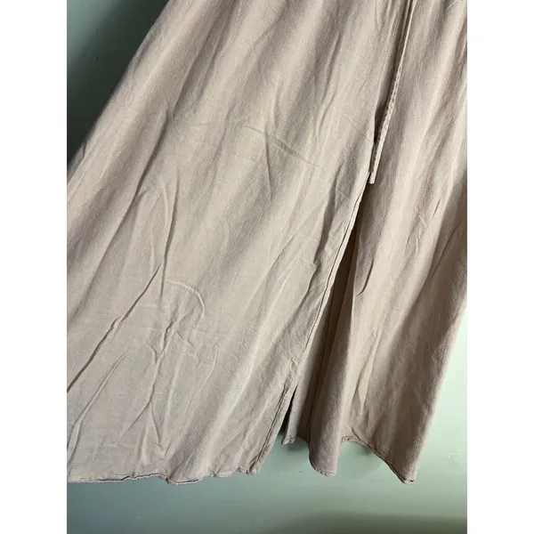 Aakaa pull on wide leg cropped palazzo elastic waistband pants, size medium - Image 11