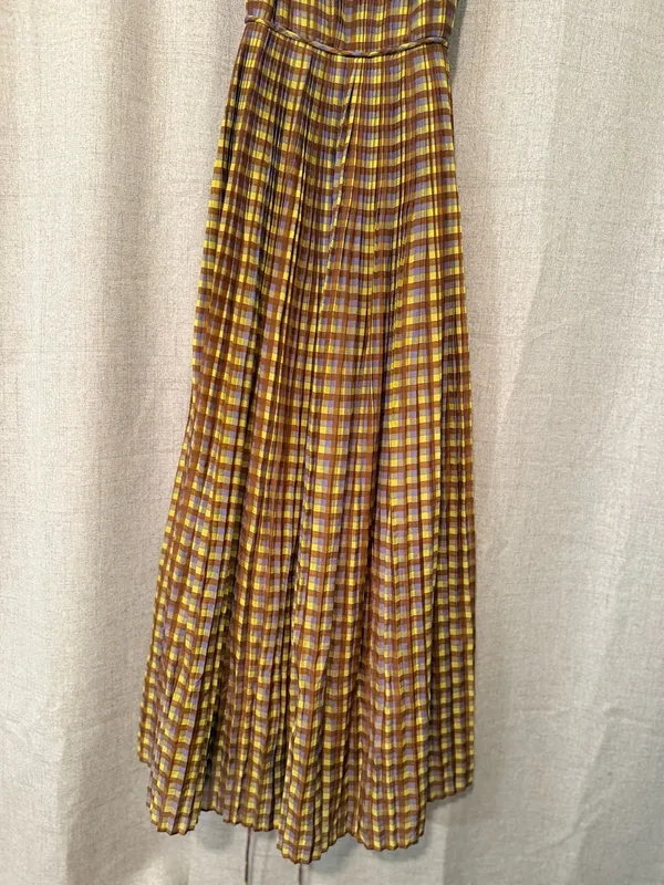 Tory Burch Pleated Midi Dress in Purple Veronica Plaid | 6 - Image 5