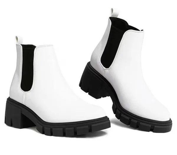 White Chelsea Boots Size 8 - Image 3