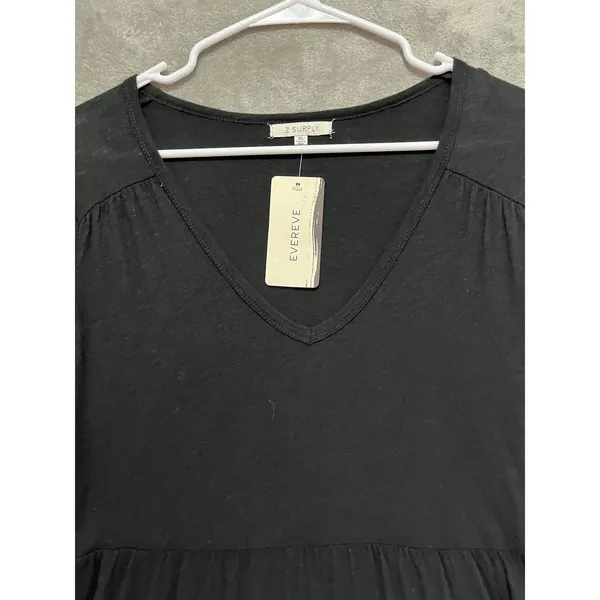 Z Supply Bailey Tiered Midi Dress Black Long Sleeve Minimalist Women’s XS New - Image 2