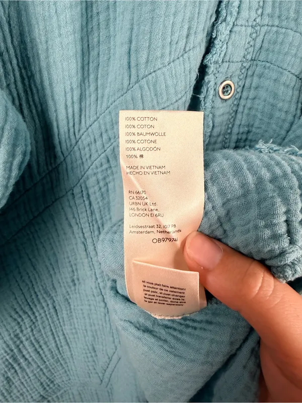 We The Free Summer Daydream gauze Button down in blue size large - Image 9
