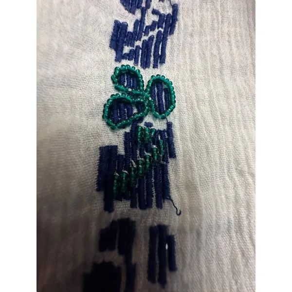 Tory Burch Size 8 Embroidered White Alexandria Skirt Women’s Beaded‎ #E13-5 - Image 4