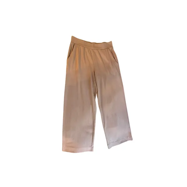 Haven Well Within Taupe Wide Leg Lounge Pants Small Cotton Travel Quiet Luxury - Image 3