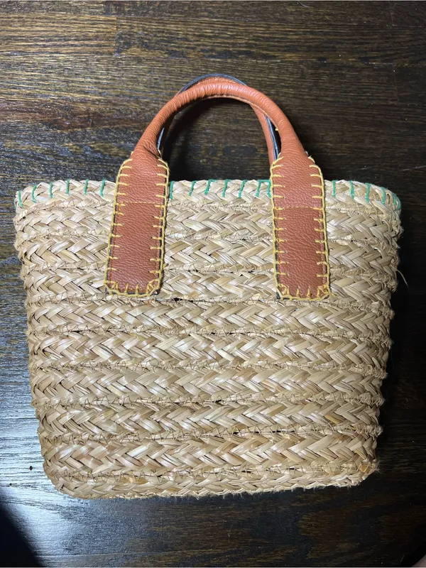 Universal Thread Straw Mini Tote Handbag Woven Seagrass - Image 6