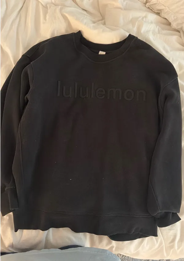 Lululemon Black Logo Crewneck Sweatshirt - Image 3