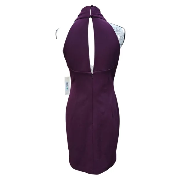 Eliza J NWT Plum Purple Crisscross Halter Sheath Dress EJ8M7992 Womens Size 8 - Image 4