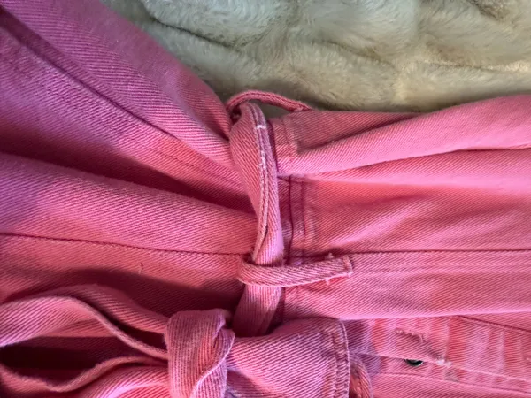 Pink denim button up romper Size L - Image 4