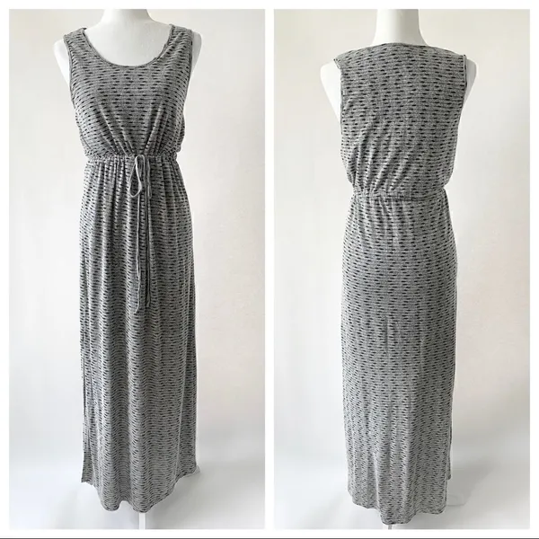 She & Sky Grey and Black Maxi Sun Dress Size Med - Image 2