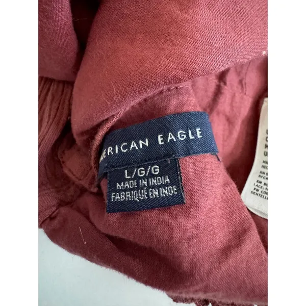 American Eagle Festival Wear Boho Hippie Halter Tie Top Mauve Pink Size Large - Image 3