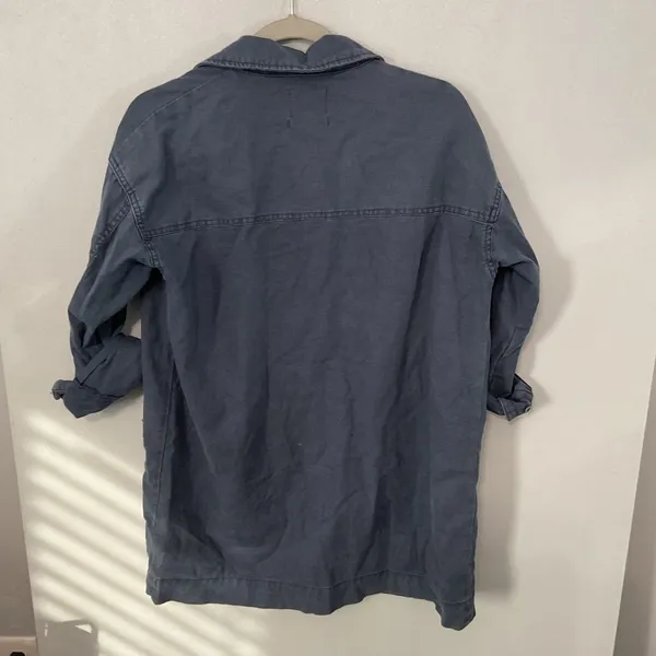 BDG Women Shirt Jacket Utility Chore Coat Blue Solid Extra Small - Image 4