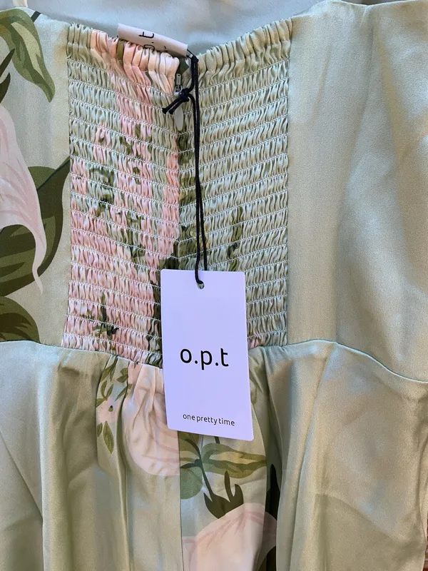 Few Moda o.p.t. Mazzy Green Size M Floral Silk Slip Maxi Dress - Image 12