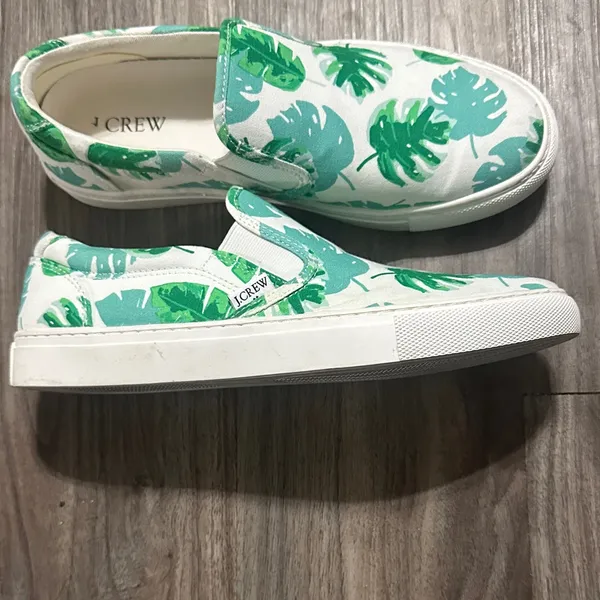 J. Crew White and Green Women's Sneakers - Image 8