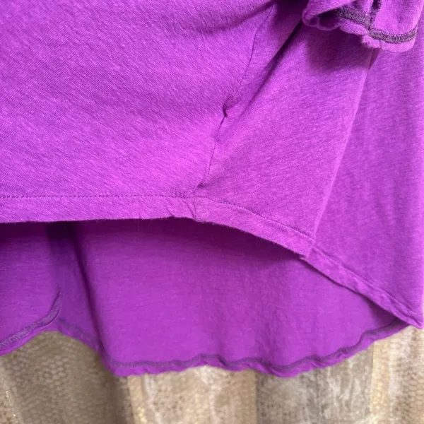Free People We The Free Purple Rayon Linen Blend Cold Shoulder T Shirt Large - Image 6