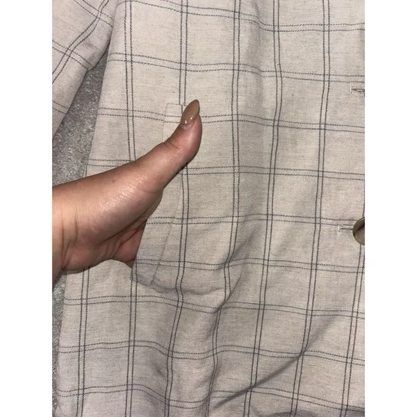 Madewell Dorset Blazer Windowpane Size S Minimalist‎ Oversized Linen - Image 4