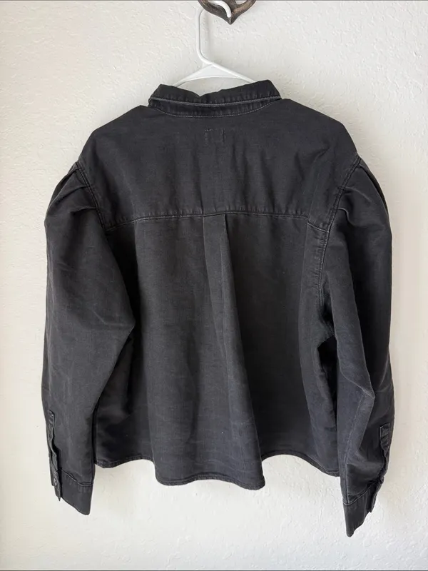 Levi's Black Oversized Button-Up Denim Shirt Jacket Size XL - Image 4