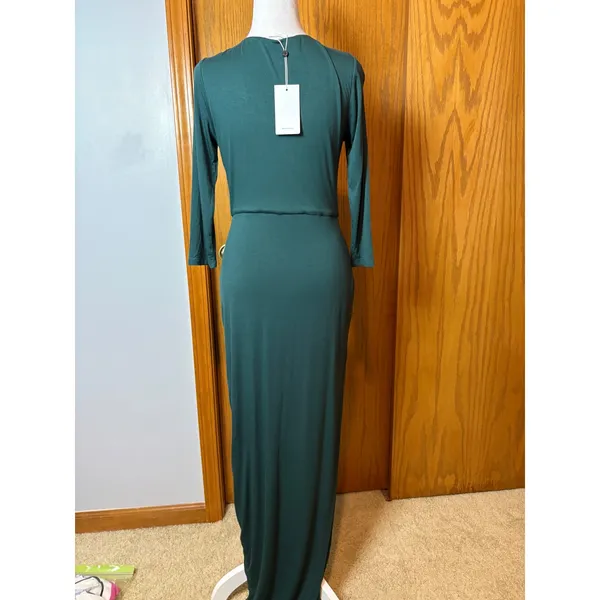 Lovers and Friends Sundance Maxi Dress Everglade Green V-Neck Twist Front Small - Image 7