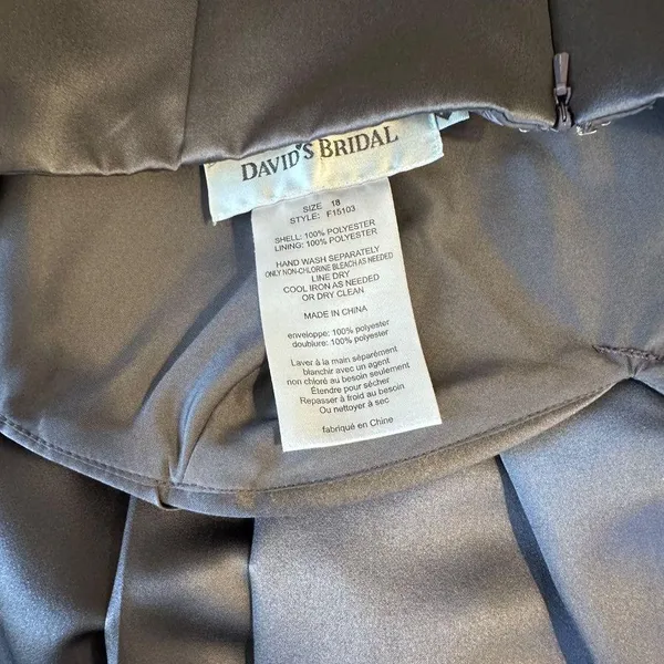 David’s Bridal Pewter Formal Dress - Image 3