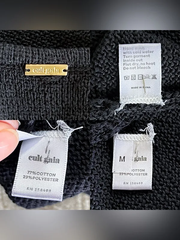 Cult Gaia Mert Knit Cutout Midi‎ Dress Black Medium EUC - Image 6