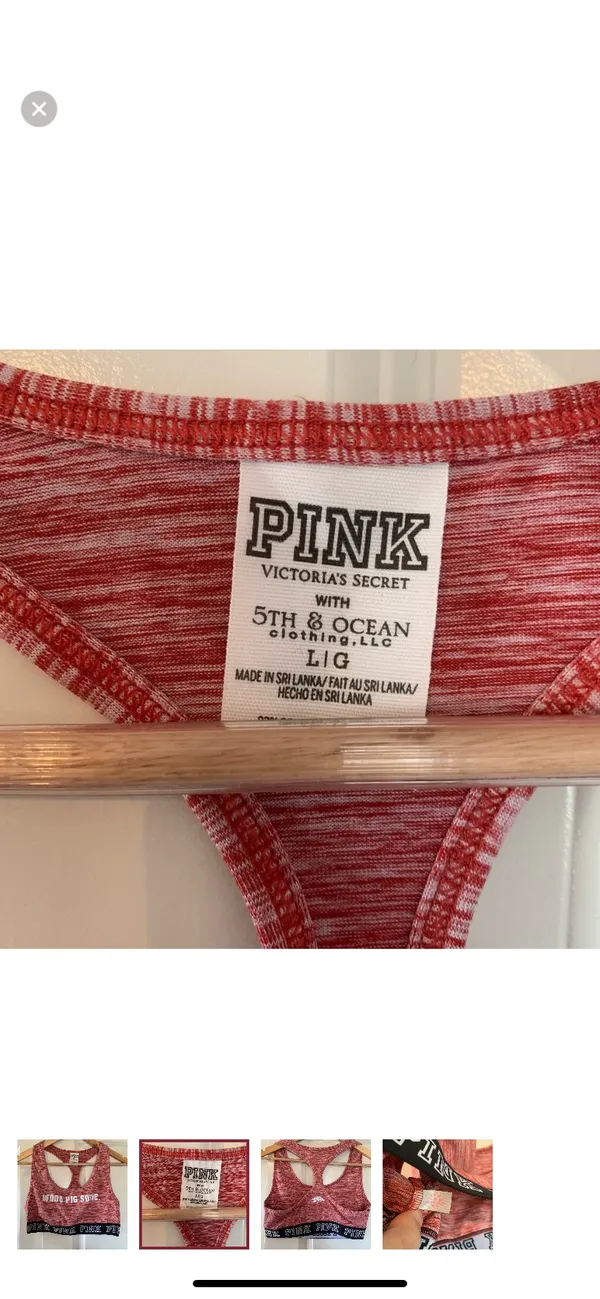 PINK University Of Arkansas Racerback Bra Top - Image 2