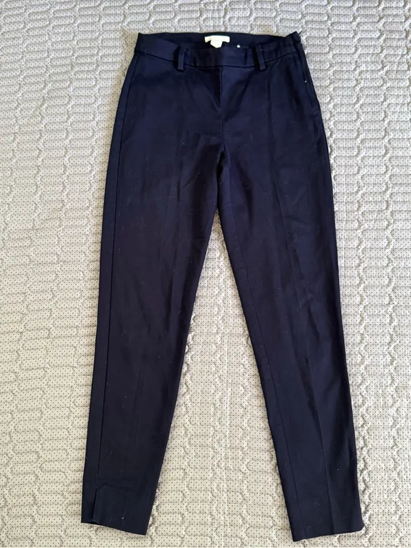 H&M Navy Straight Leg Tailored Pants size 2 - Image 2