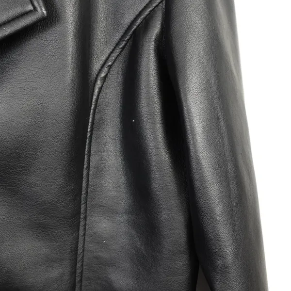 Vintage Faux Vegan Black Leather Jacket Blazer - Image 10