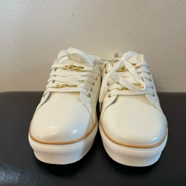 New. White and Gold Women's Sneakers - Image 6