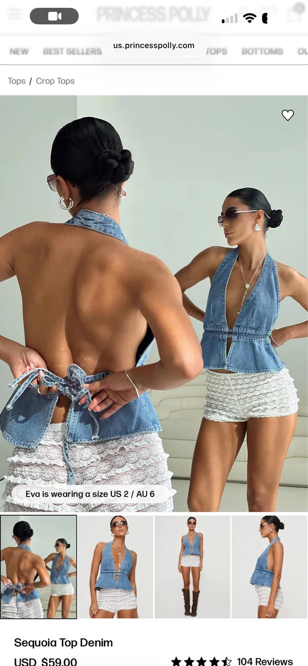 Princess Polly denim top - Image 3