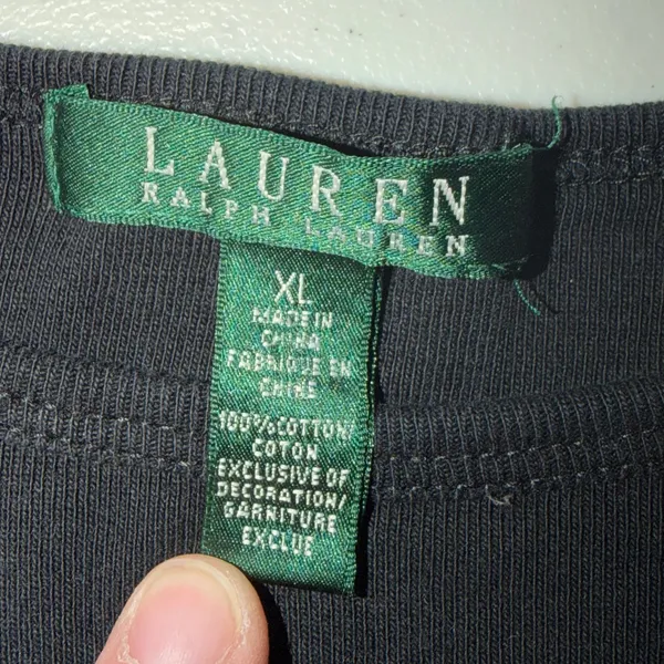 Lauren Ralph Lauren Womens Size XL Black Short Sleeve T-Shirt - Image 2