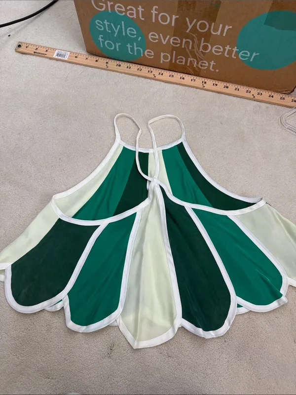 Free People Green & White Stripe Inez Skirt Set Size Small Crop Halter Top - Image 9