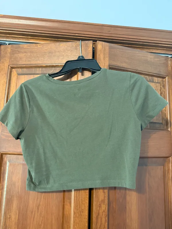 Wild Fable Army Green Crop Top - Image 2