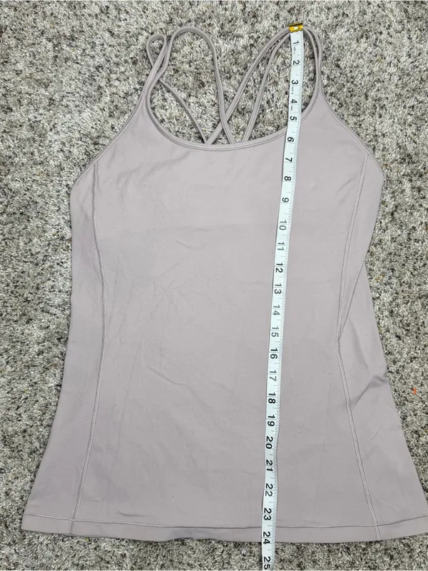 Lululemon Free To Be Tank Top Nulu Smoky Blush Pink 8 W1BFMS Criss Cross Straps - Image 6