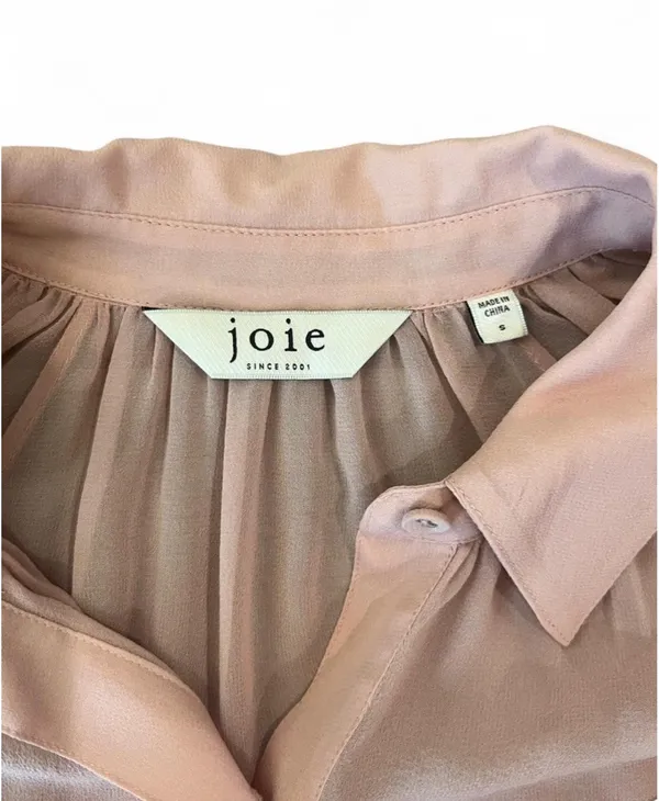 Joie Becki Ruffled Long-Sleeve Silk Top Small - Image 6