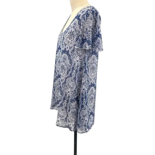 Show Me Your‎ Mumu Kylie Babydoll Mini Dress Teacup Blue White Size Small - Image 7