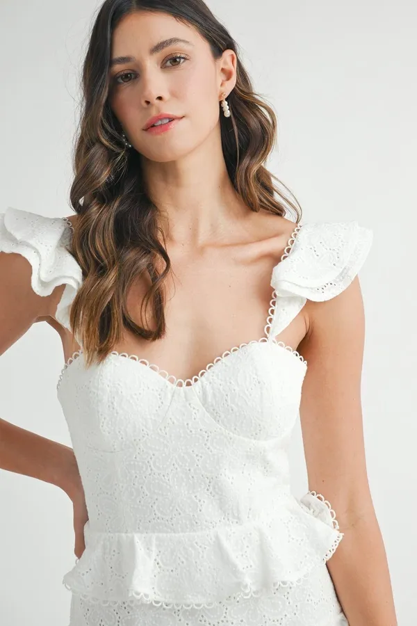 Mable Eyelet White Dress - Image 8