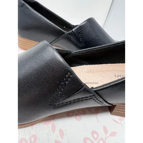 CLARKS Juliet Palm Loafers Womens 6 Black Leather Slip On Comfort Almond Toe NWT - Image 11