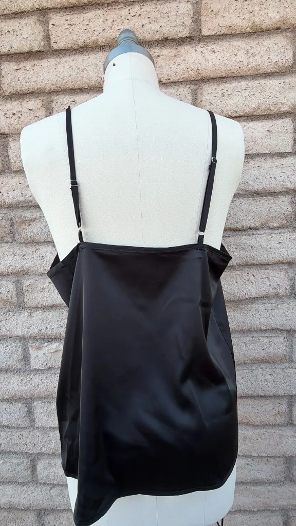 ✨ Black Satin Cowl Neck Tank Top | Size XL - Image 4