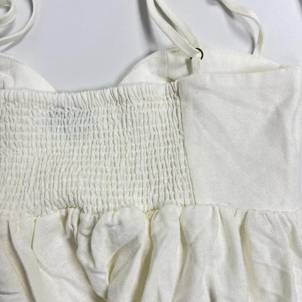 NWOT Farm Rio Linen Blend White Sleeveless Maxi Dress Size XL - Image 11
