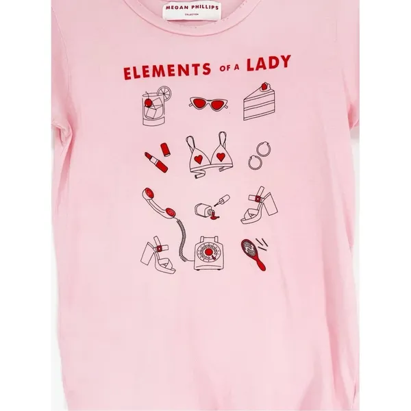 Megan Phillips Collection Elements of a Lady‎ Short Sleeve Tee M Pink Coquette - Image 4
