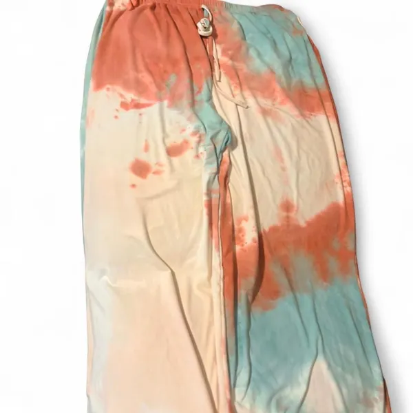 Knox Rose Tie-Dye Wide Leg Pants - Peach & Aqua Sz XL - Image 6