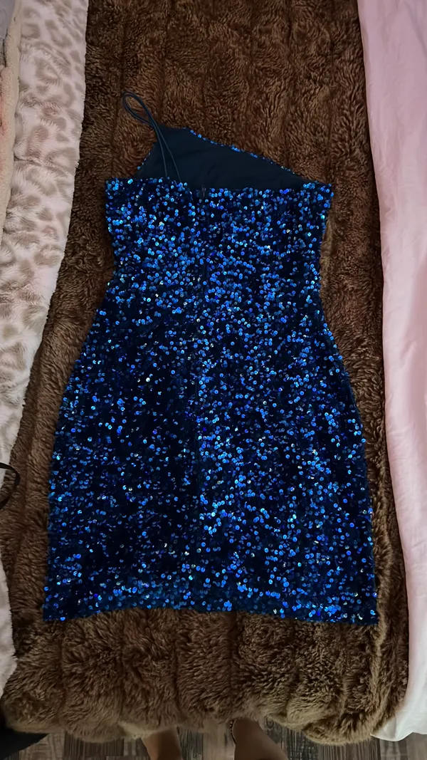 Blue Sequin Midnight Doll Dress Small  - Image 3