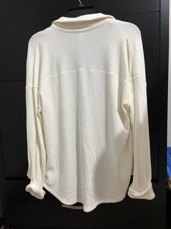 Ribbed flowy top White - Image 2