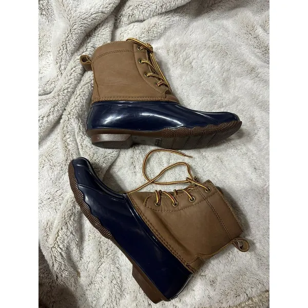 Field & Stream Duck Boots Navy Womens Size 6 Insulated Leather Upper Waterproof - Image 8