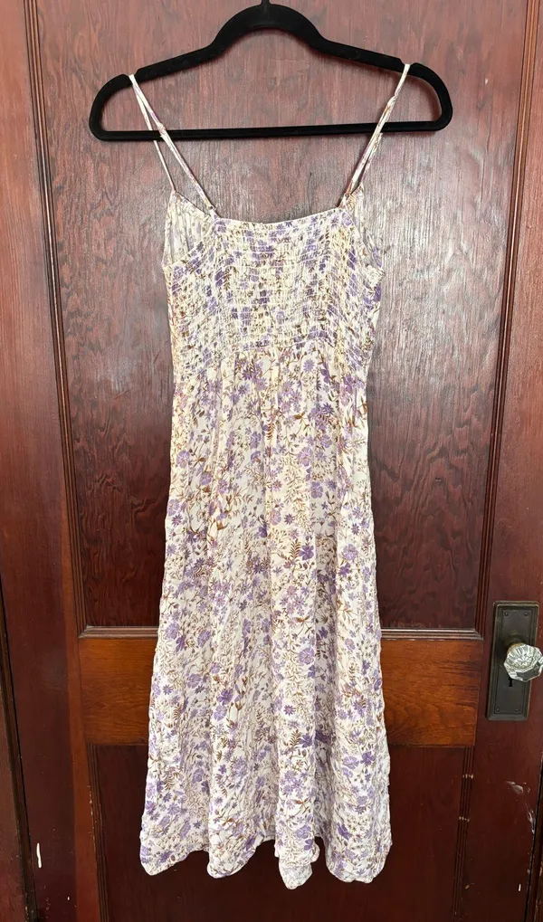 Lush Purple Floral Midi Dress - Image 2