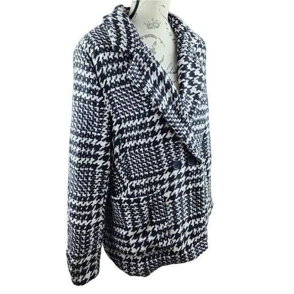 Jade & Ivory‎ 26 International NWT Double Breasted Houndstooth Blazer Peacoat M - Image 9